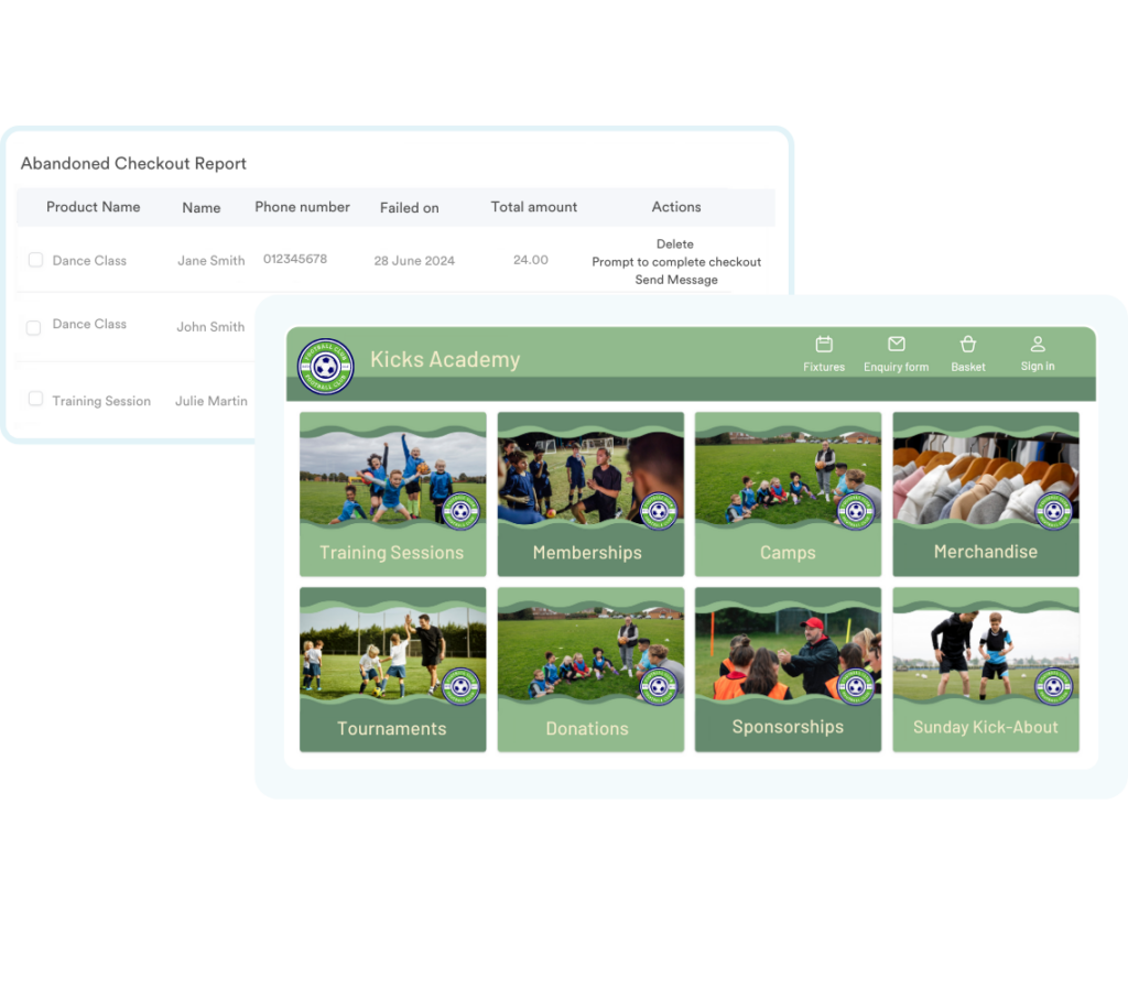 Football Academy - Branded booking site for training sessions
